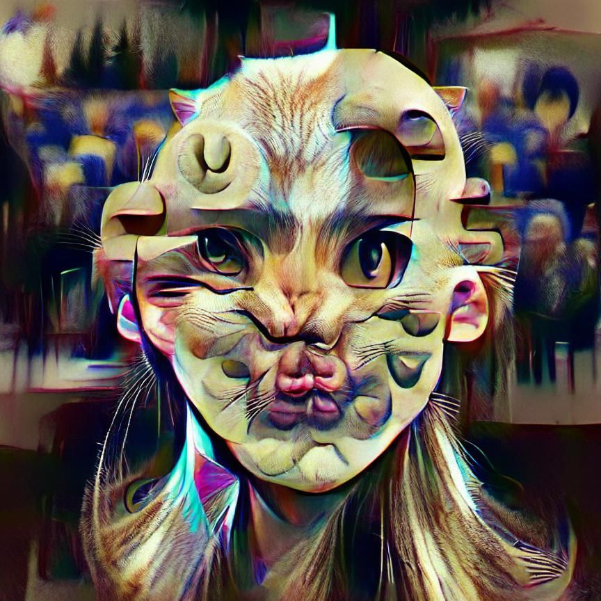 AI-Generated Portrait of a Cat Face