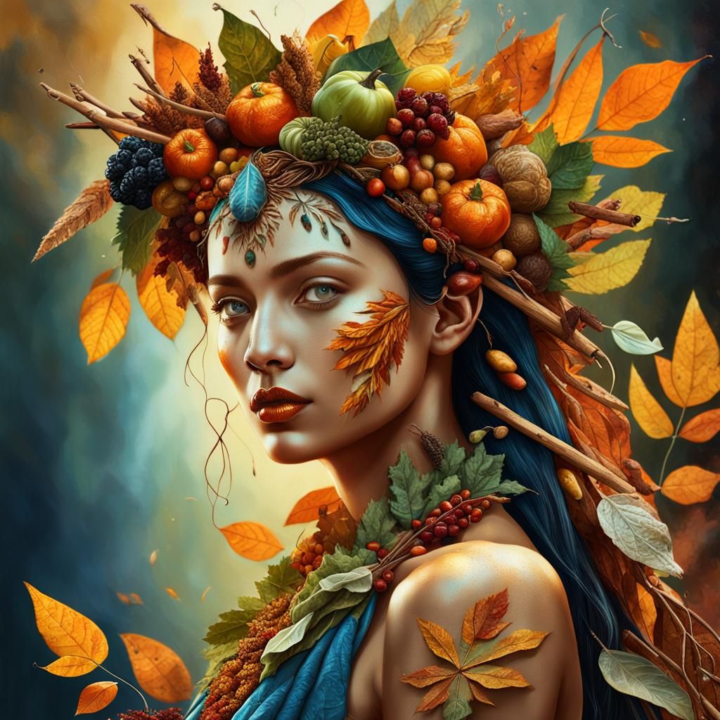 Surreal Autumn Goddess Reveals Winter Landscape