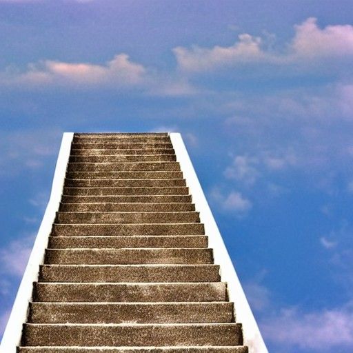 Surreal Stairway Ascending to Heaven
