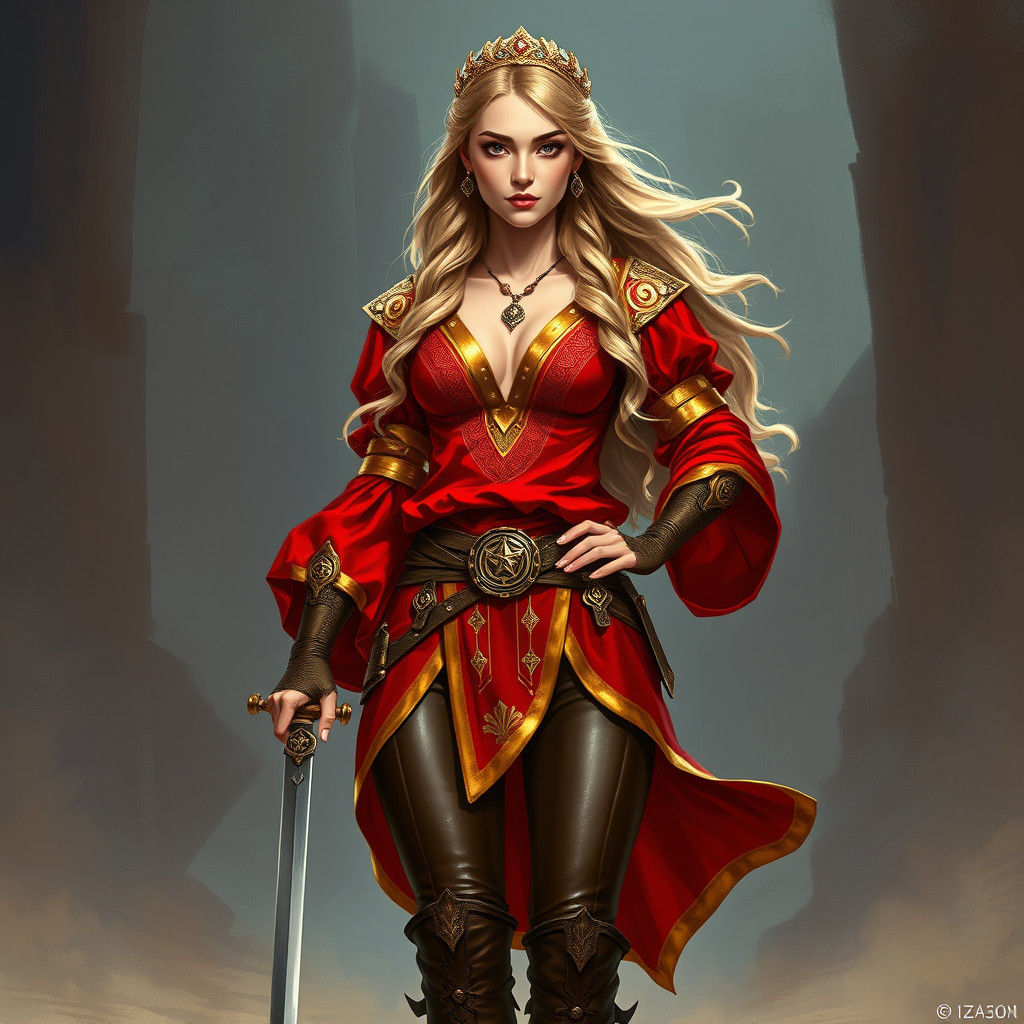 Elegant Warrior Princess in a Fantasy Arena