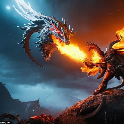 Epic Elden Ring Battle: Armored Warrior vs Dragon