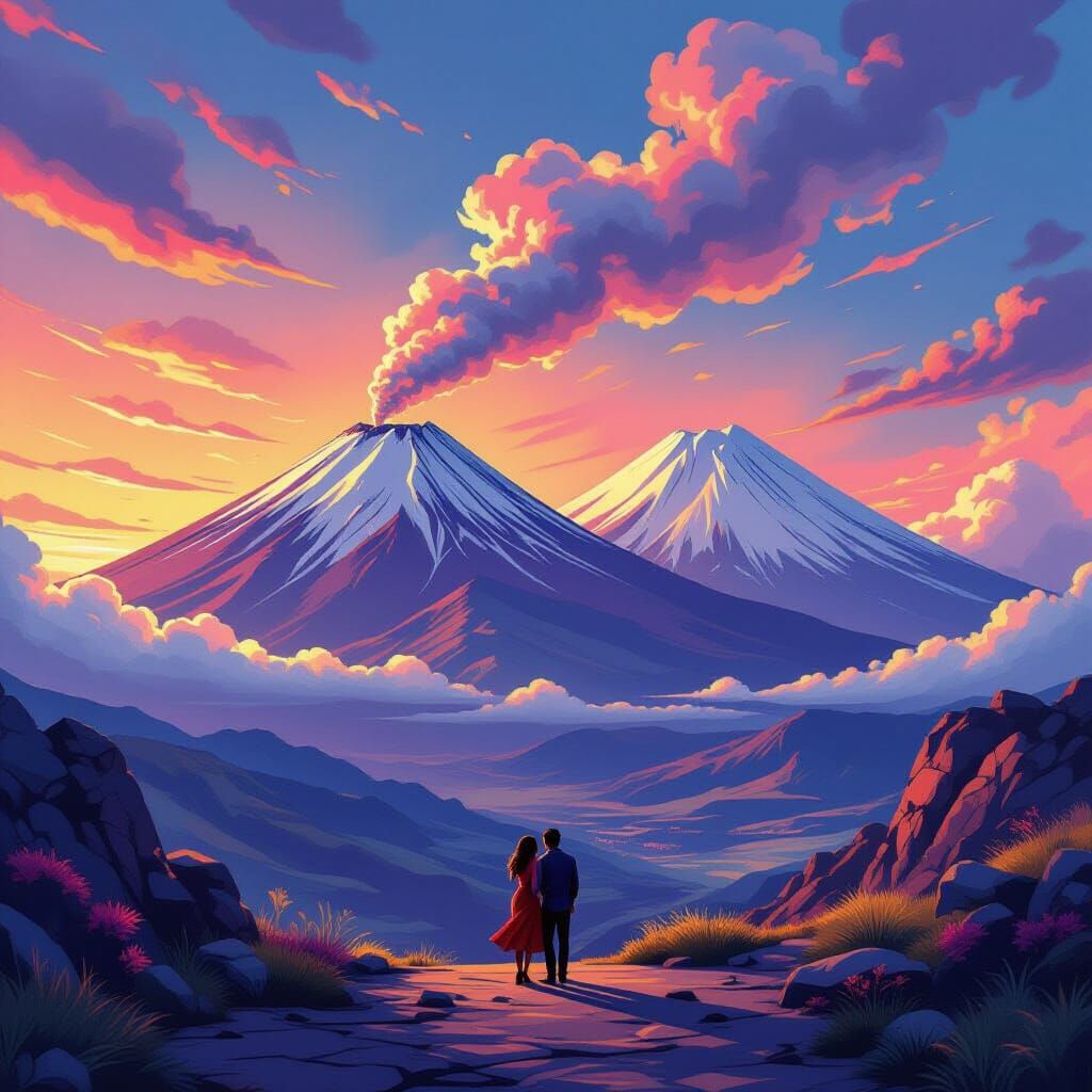 Volcanos Popocatepetl and Iztaccihuatl: A Love Story