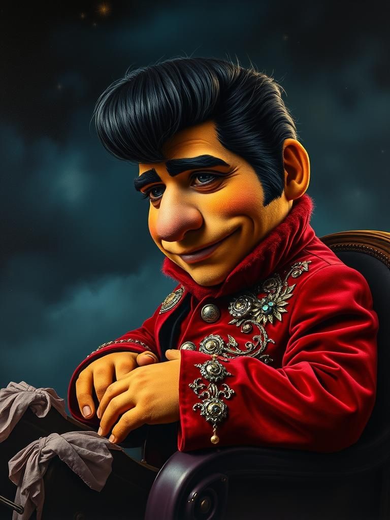 Muppet Elvis in Velvet Painting