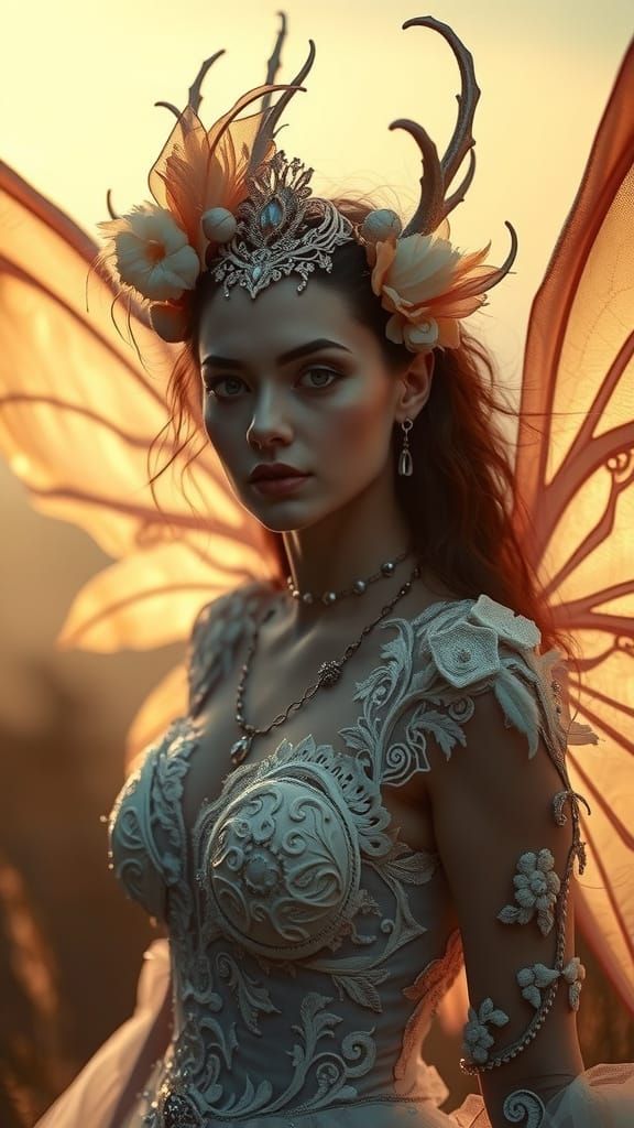 Ethereal Feminine Creature in Dreamlike Portrait