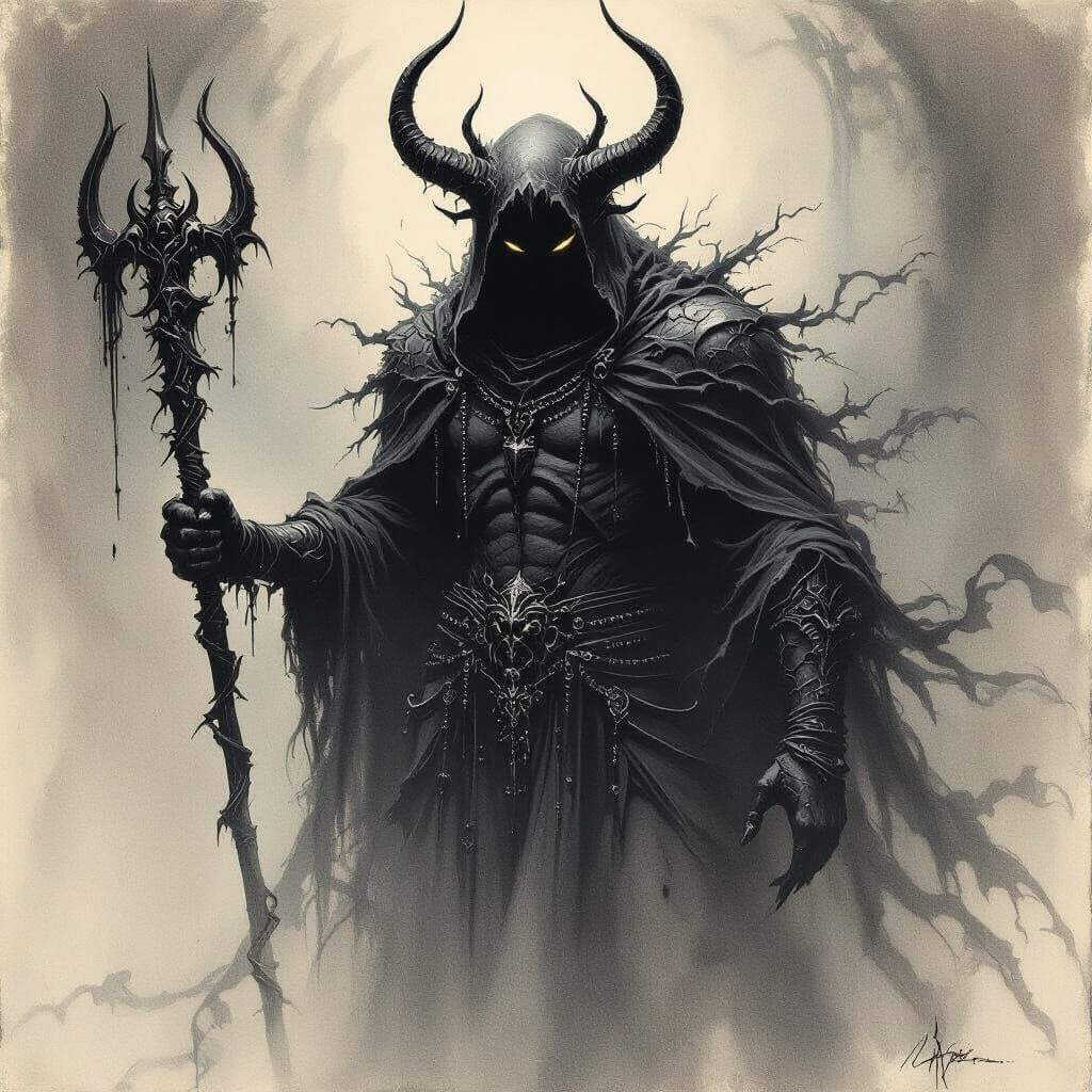 Dark Chaos God in Charcoal Style