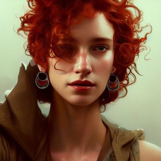Hyperrealistic Portrait of Brett Cooper with Red Hair