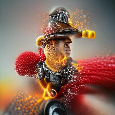 Hyperrealistic Fireman Ablaze: Trending on Artstation