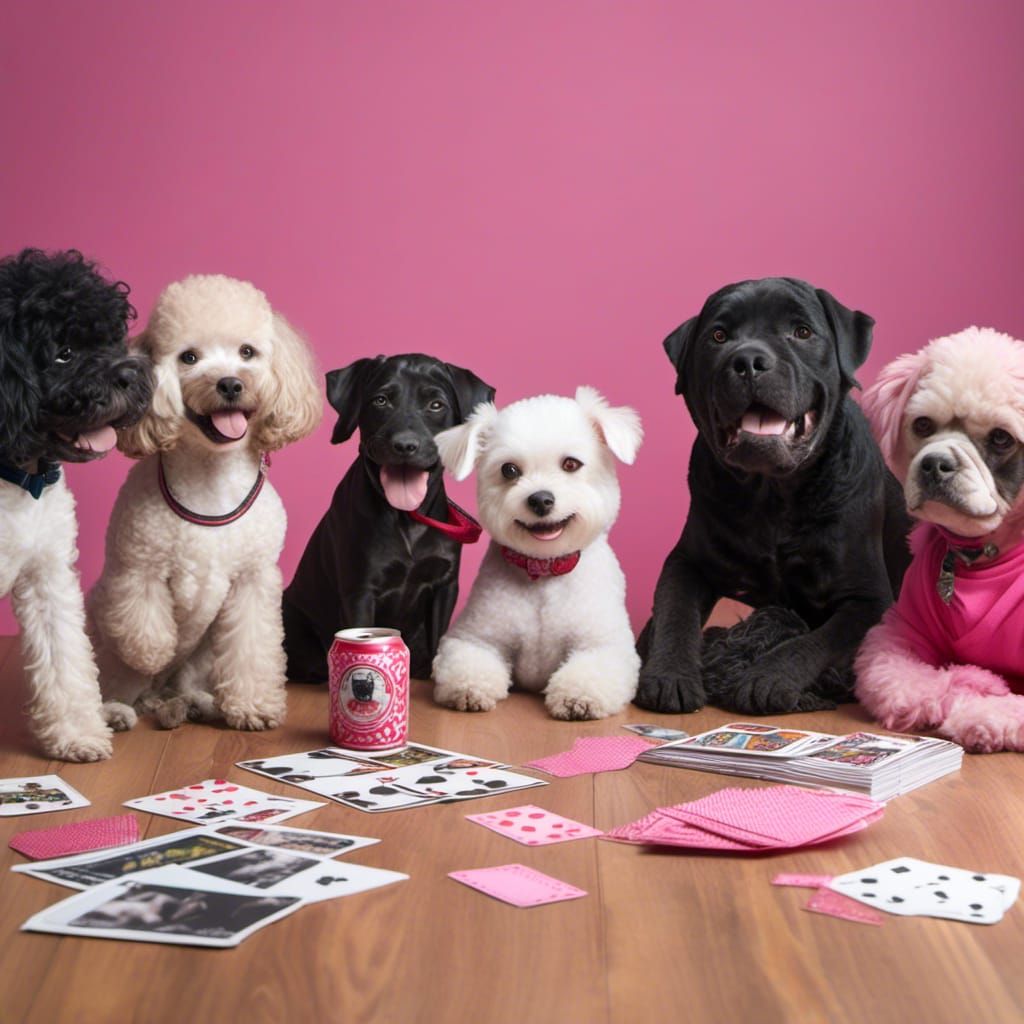 Dogs and Pig Playing Cards, Drinking Beer