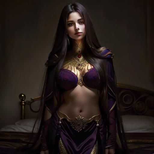 Beautiful Woman with Red Eyes Portrait in 8k