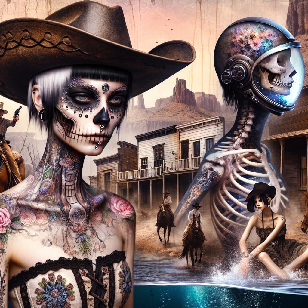 Gothic Cowgirl Meets Mermaid in Wild West
