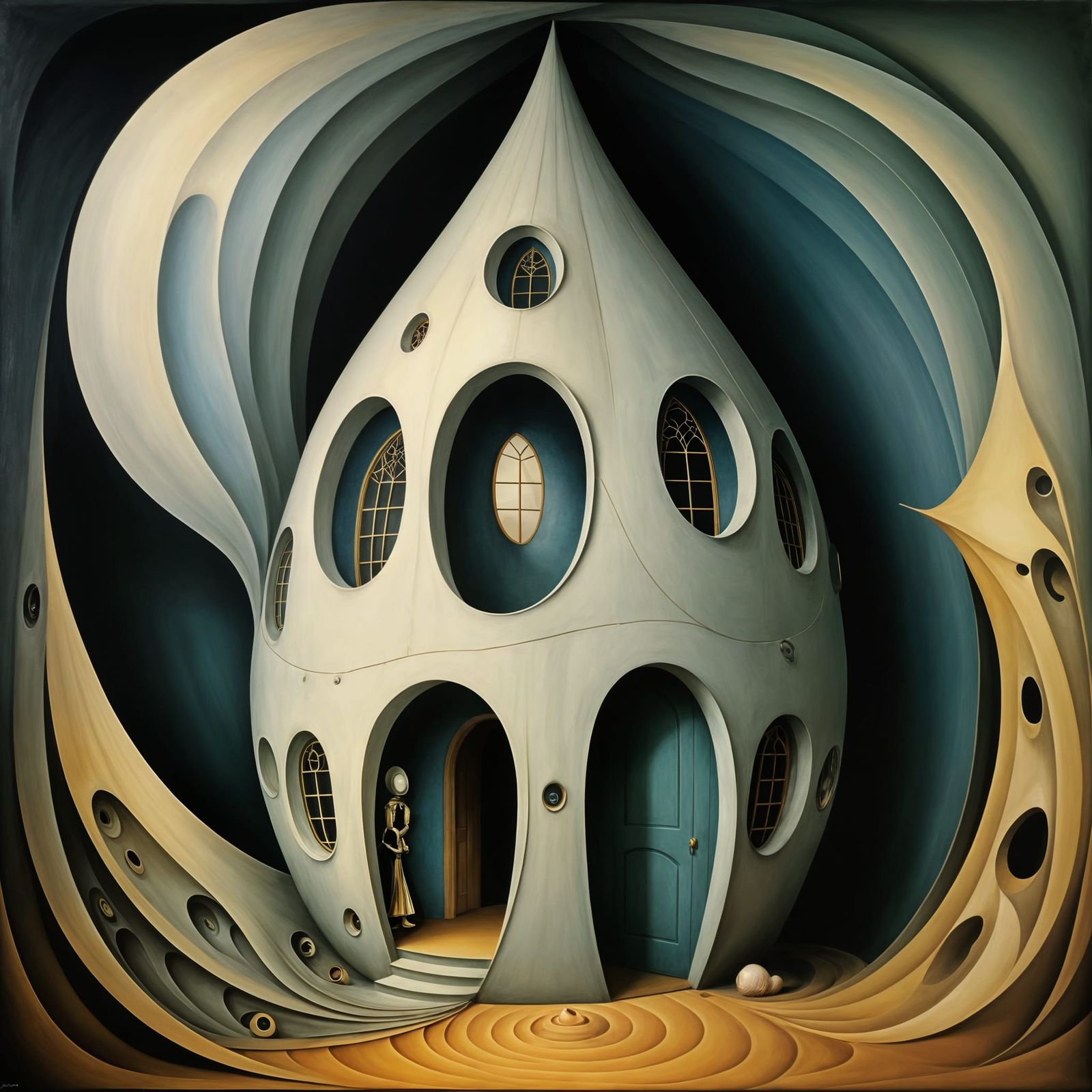 Surrealistic Dreamscape with Lissajous Curves