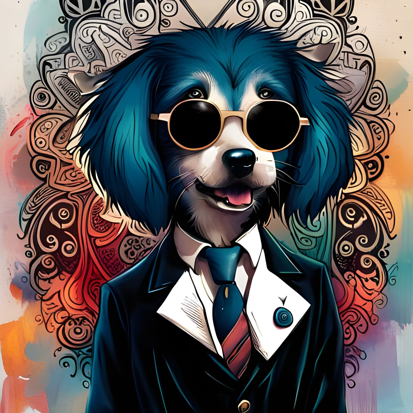 Charming Dog Doctor Portrait in Digital Art Style