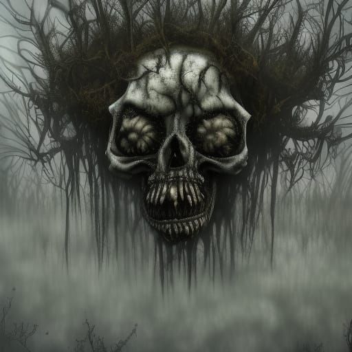 Eerie Dystopian Chihuahua Hiding in Storm