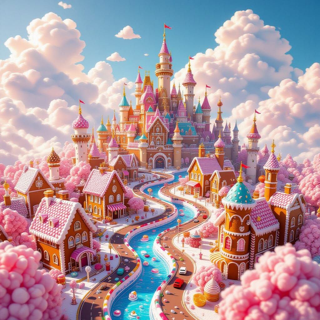 Confectionery Metropolis: A Sweet Bird's-Eye View