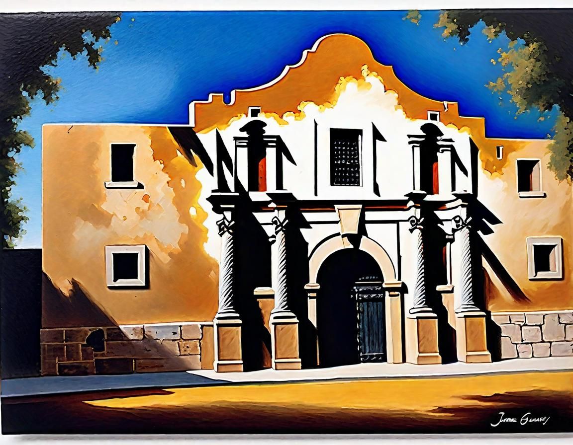 Alamo Painting in Oil Paint Style