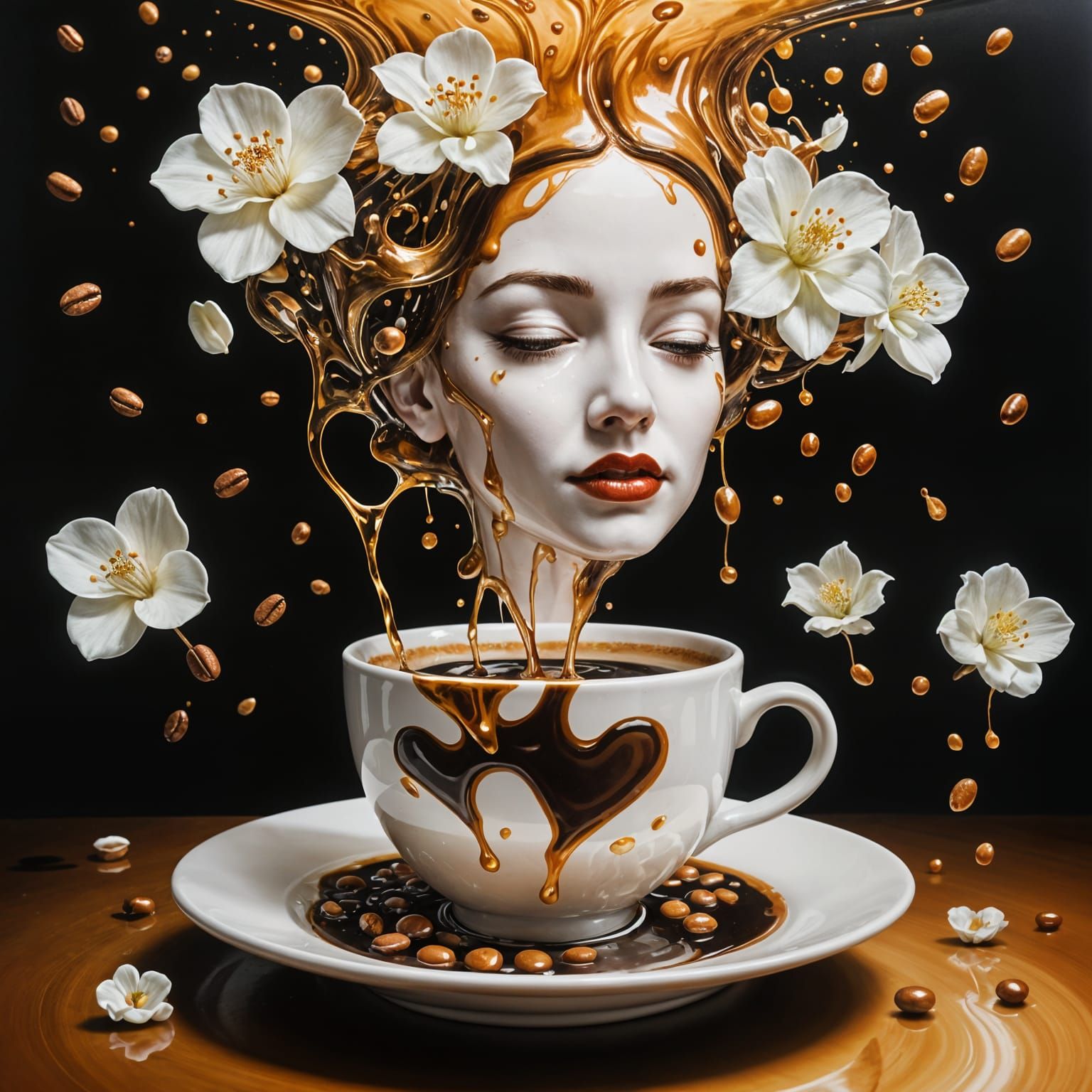 Fantastical Coffee Cup with Miniature Figures