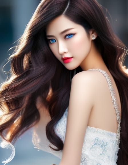 Beautiful Tatar Woman Portrait in Royo Style