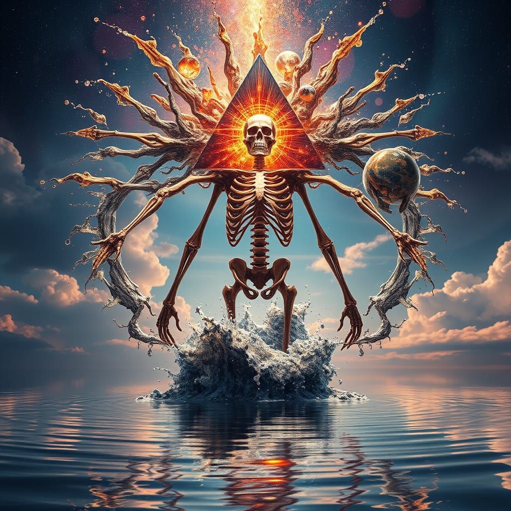 Astral Skeleton Portal: Liquid Splash Art