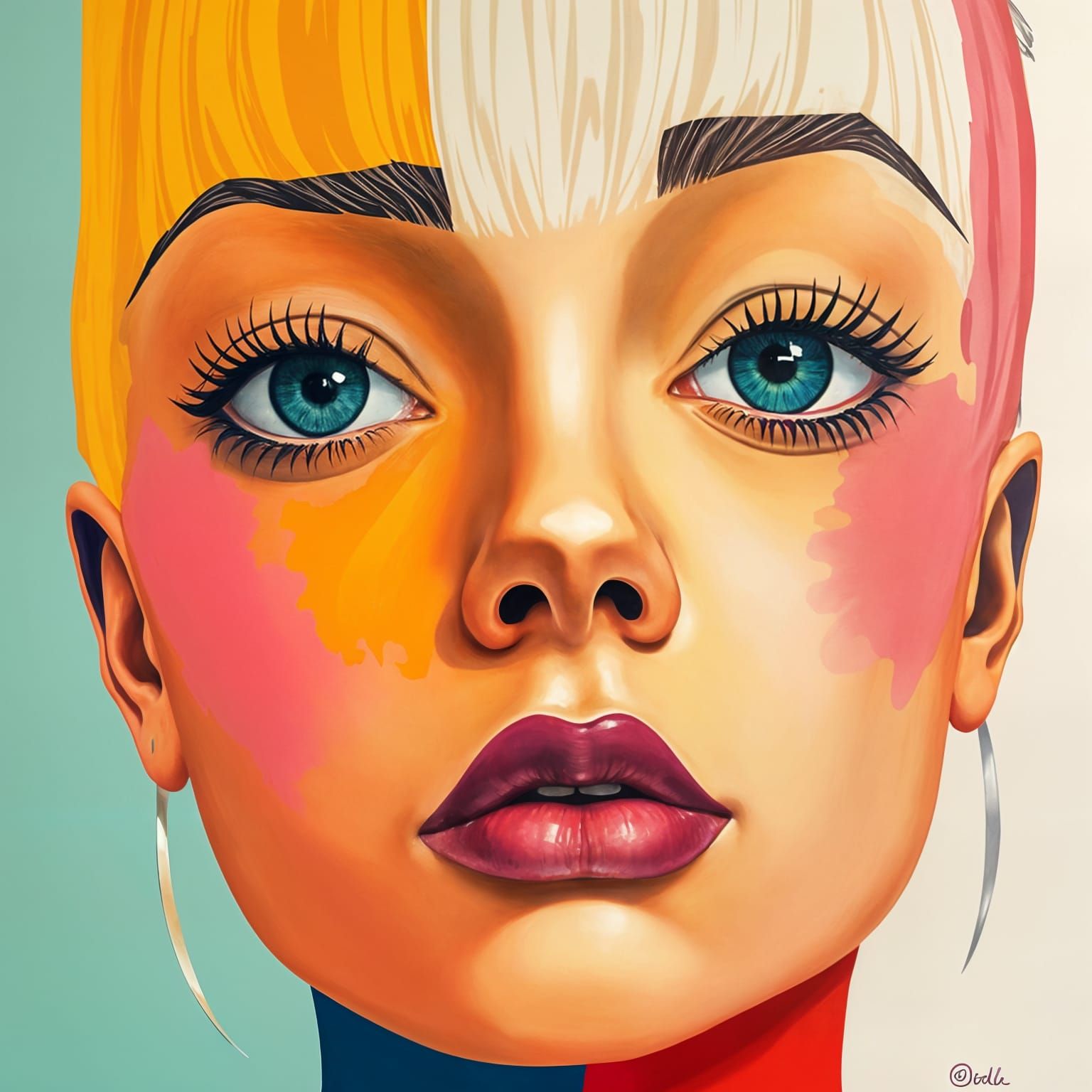 Vibrant Faces in Abstract Art