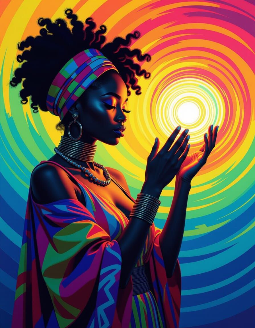 Afrofuturistic Healer Transforms Shadow to Light