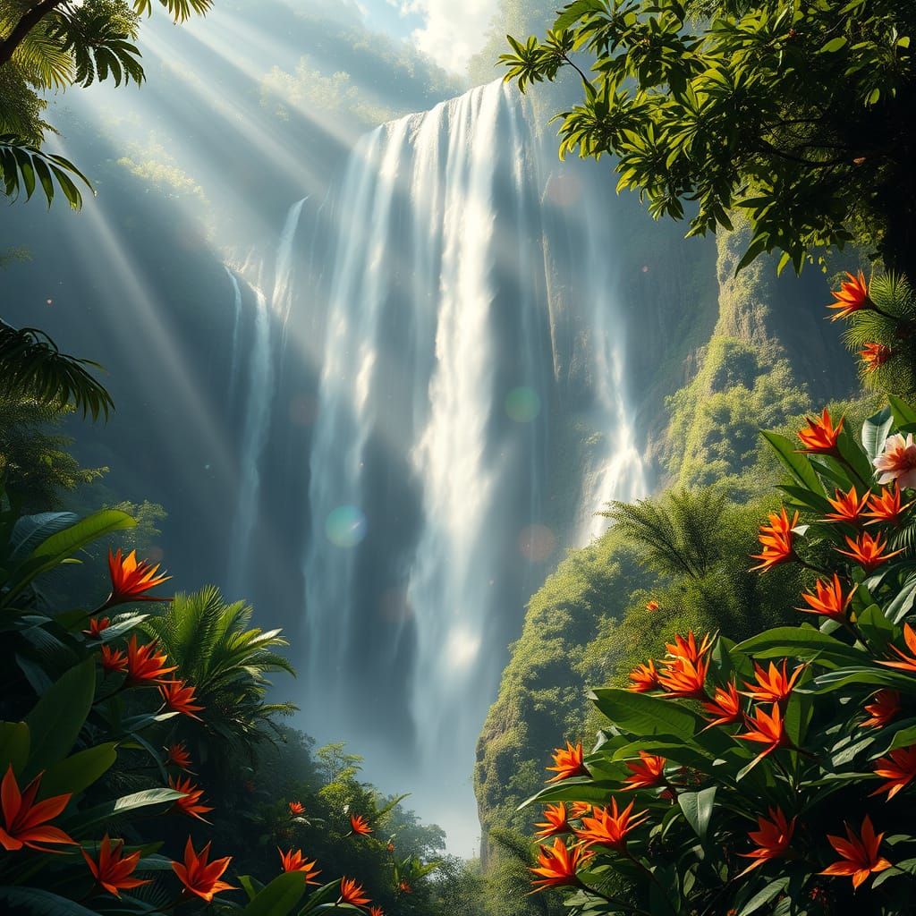 Tropical Oasis in Vibrant Bloom