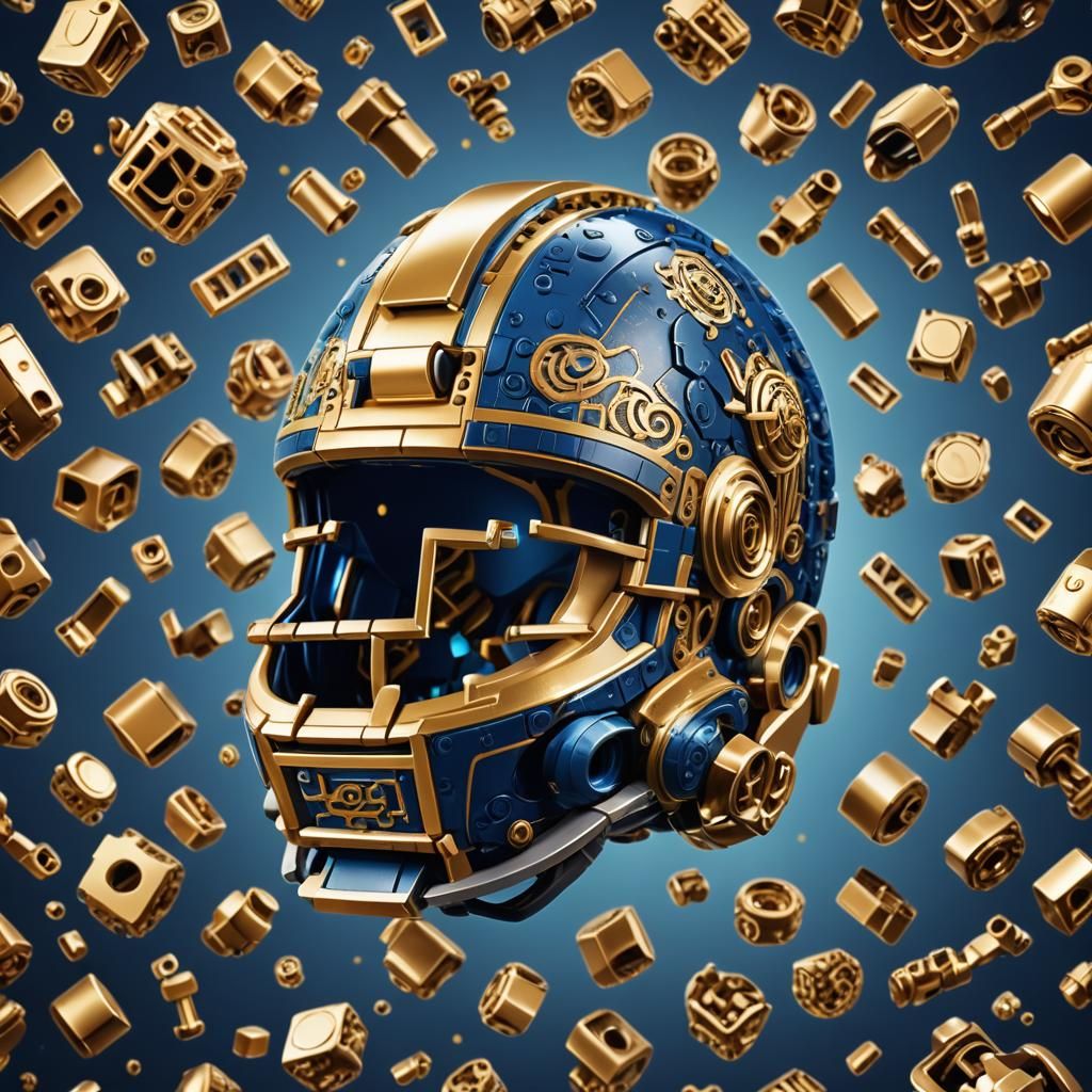 Detailed Lego Football Helmet Concept Art