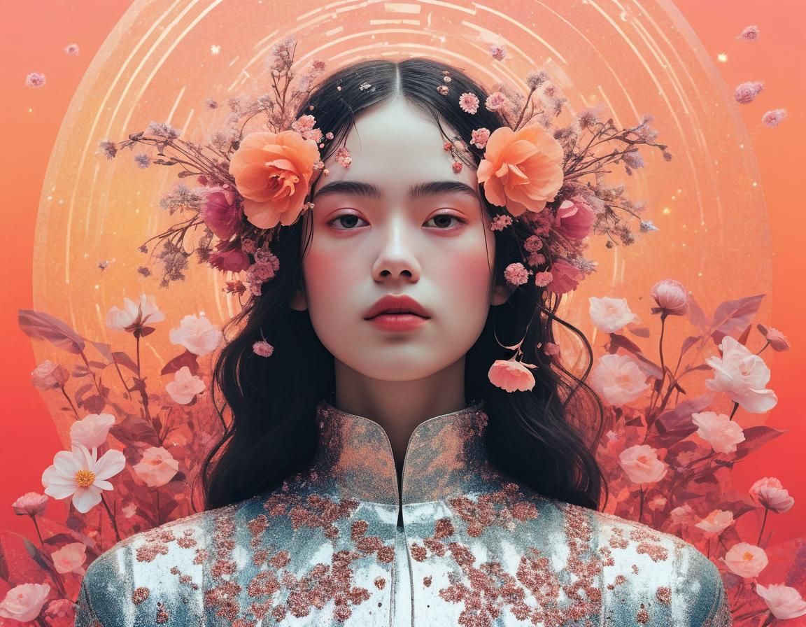 Ethereal Floral Art in Abstract Surreal Style