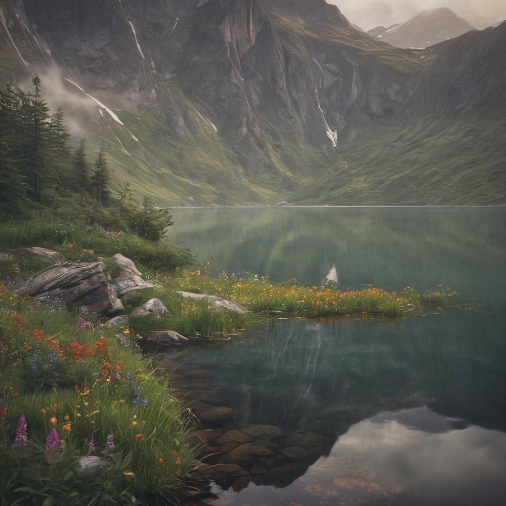 Norwegian Mountain Lake: A Matte Painting Masterpiece