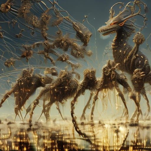 Ethereal Chinese Snake in Traditional Ink Painting Style