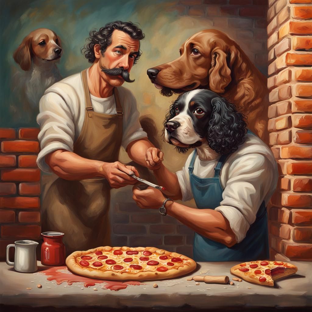 Hyperrealistic Baker Paints with Pizza Slice