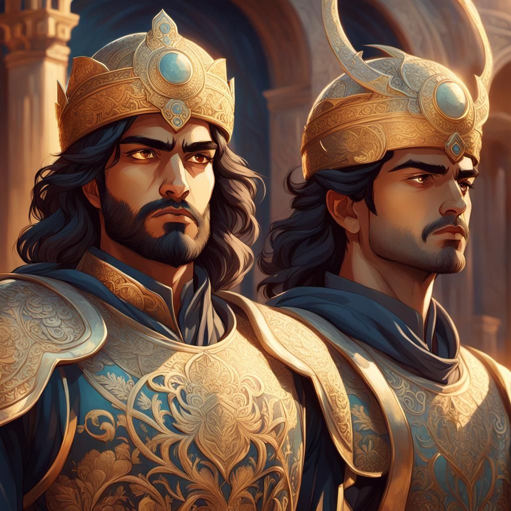 Persian Prince and Greek Bodyguard in Anime Style