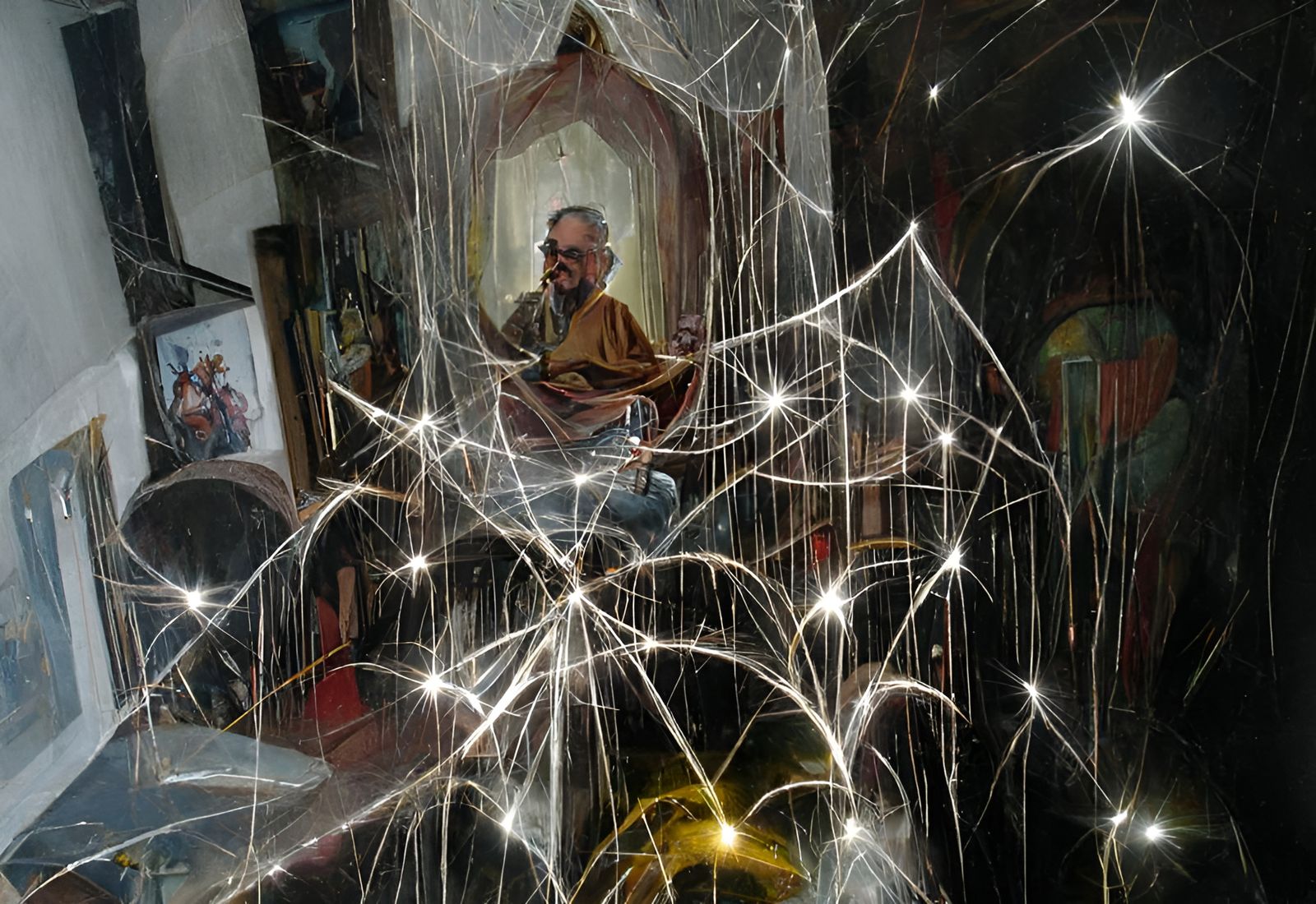 Monk Surrounded by Light: Photorealistic Digital Art