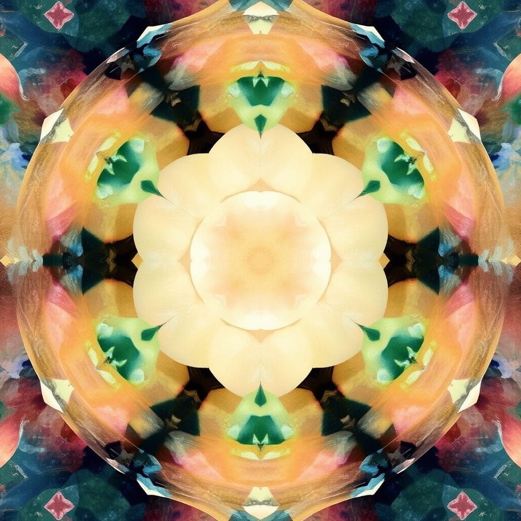 Dreamlike Pastel Kaleidoscope Art