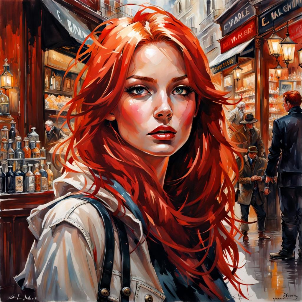 Stunning Portrait of a Red-Haired Girl in Paris