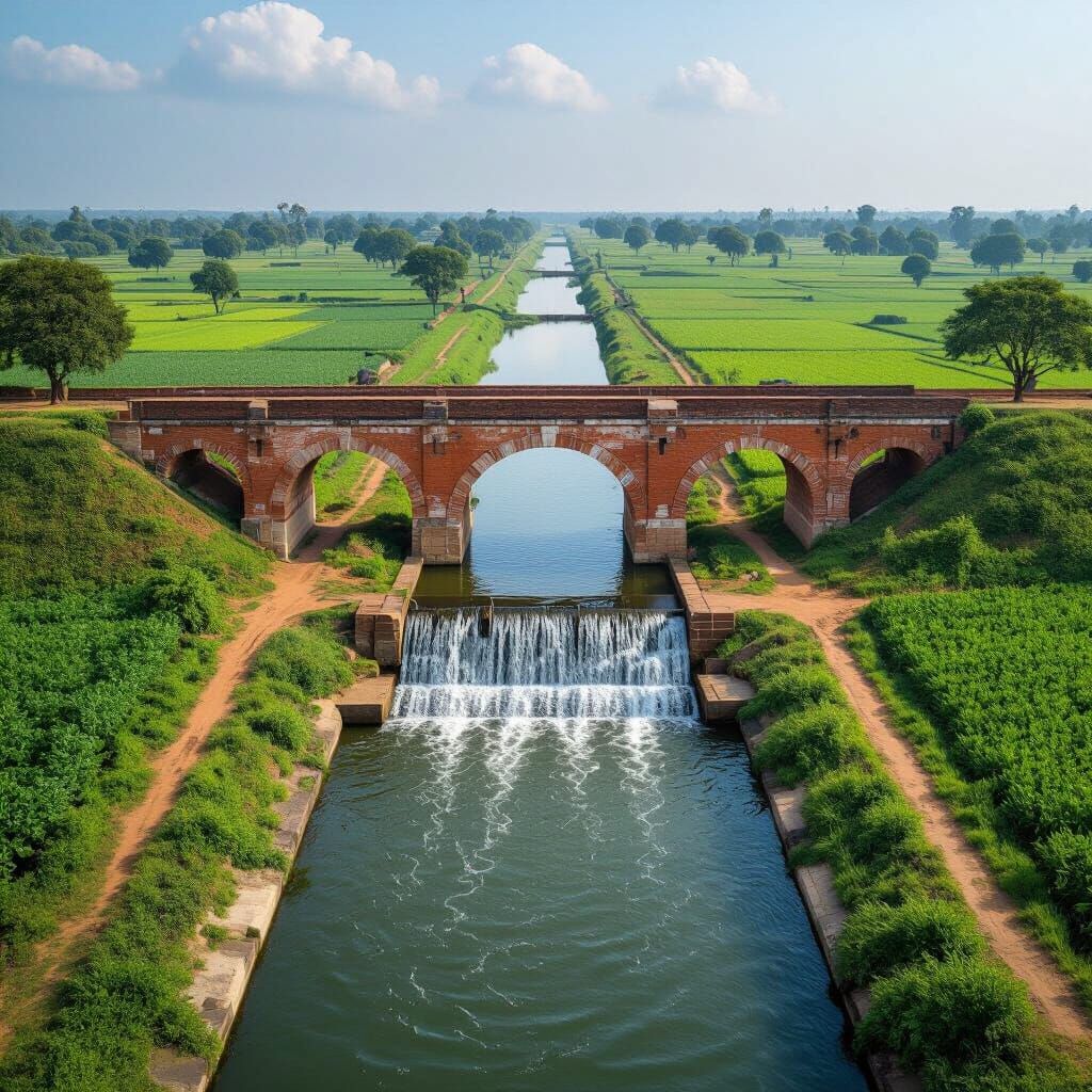 Irrigation Canal and Aqueduct in Rural India