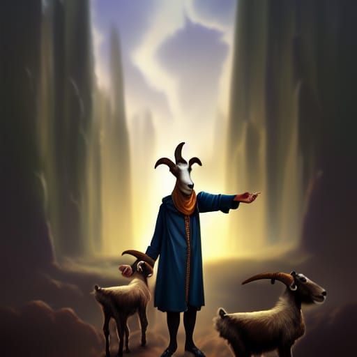 Photorealistic Goat Preacher in 8k Resolution