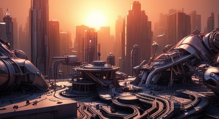 Futuristic Sci-Fi Cityscape in 8K Resolution