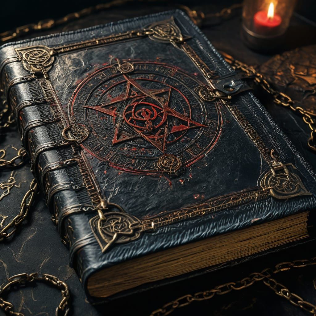 Mystical Tome with Glowing Runes in Comic Art