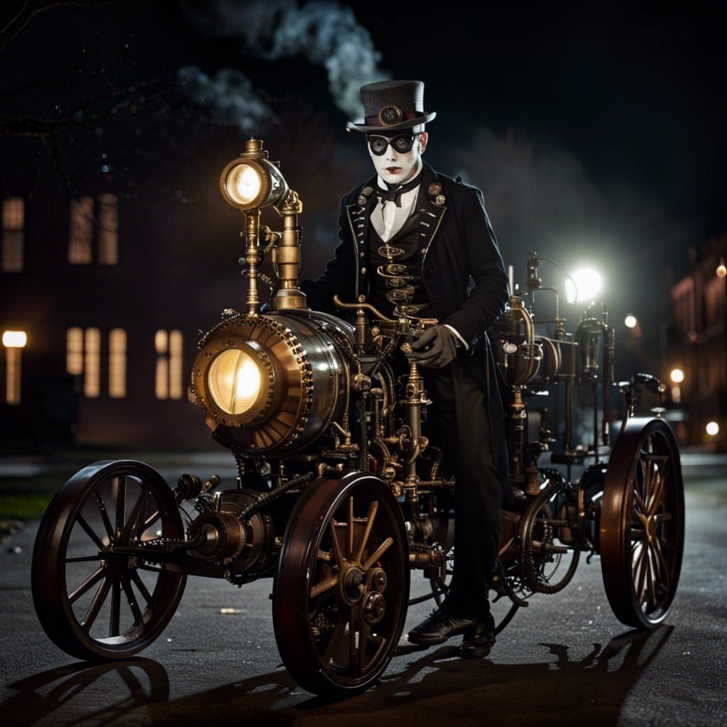 Steampunk Mr. Jack in 1920s Halloween Scene