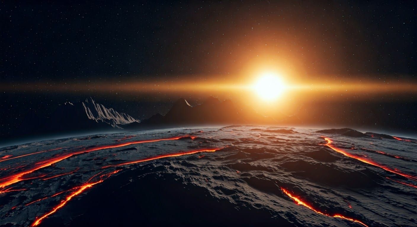 Cosmic Wasteland in Radiant Orange Glow