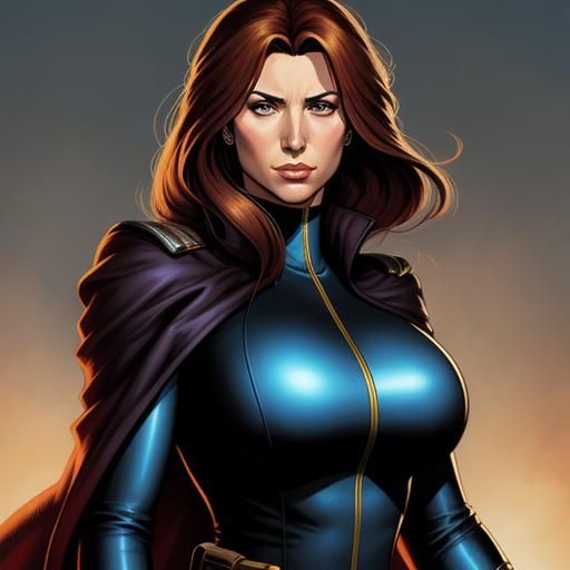 Female Spy in Comic Book Art Style