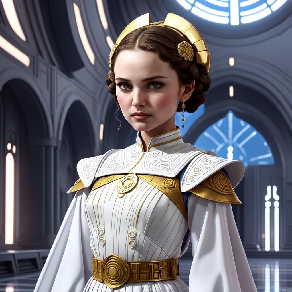 Padme Amidala in Anime Style 3D Render