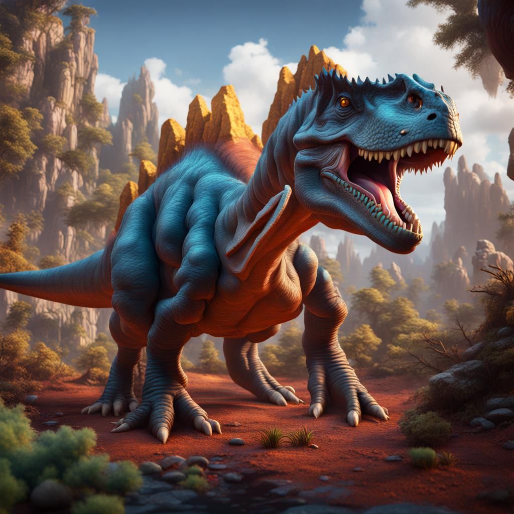 Detailed Dino Nuggets Fantasy Concept Art