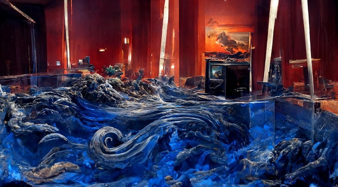 Ocean Maelstrom in Fish Tank as Romantic Painting