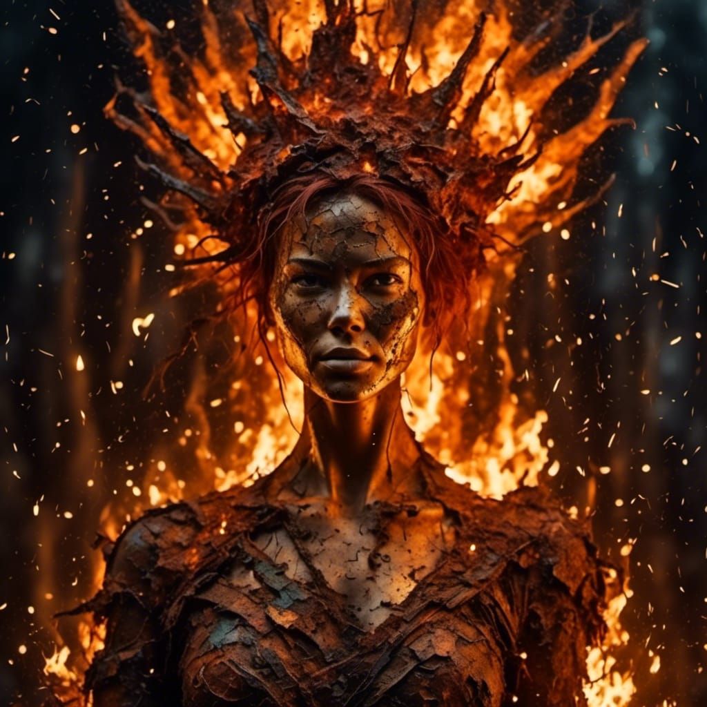 Woman Ablaze: A Cinematic Fire Portrait