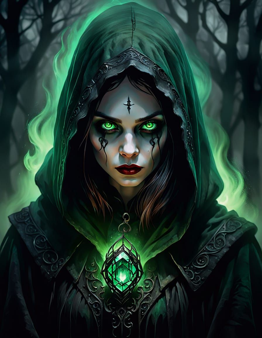 Mysterious Vampire Portrait in Dark Fantasy Style