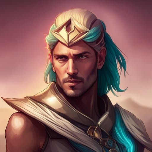 Desert Prince Warrior Portrait in Hyperdetailed Lighting