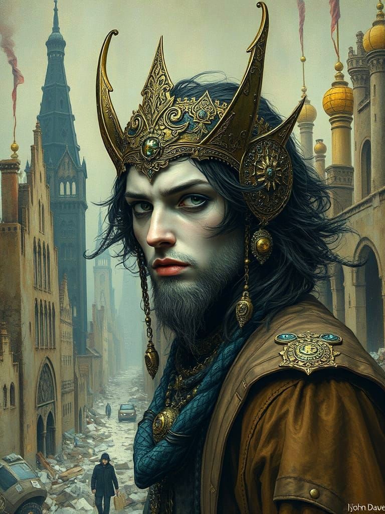 Trickster Spirit in Crumbling Metropolis