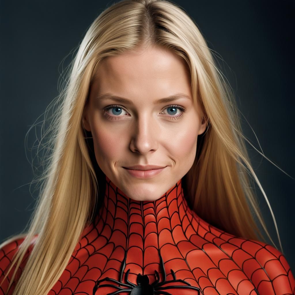 Spider-Girl Portrait with Bokeh in Studio Lighting