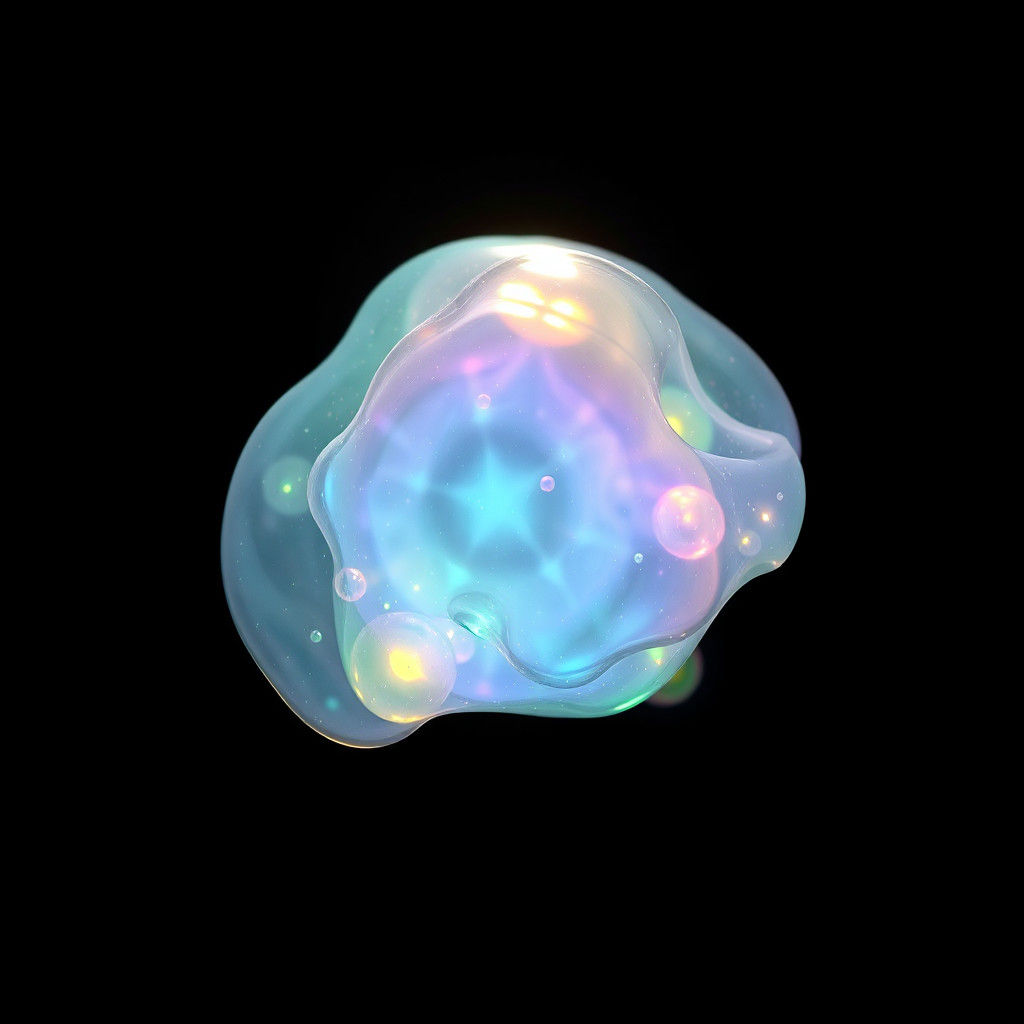 Iridescent Blob in Deep Space: Digital Concept Art